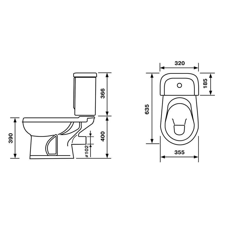 Унитаз Оскольская Керамика Ирида Синий Горизонтальный Выпуск