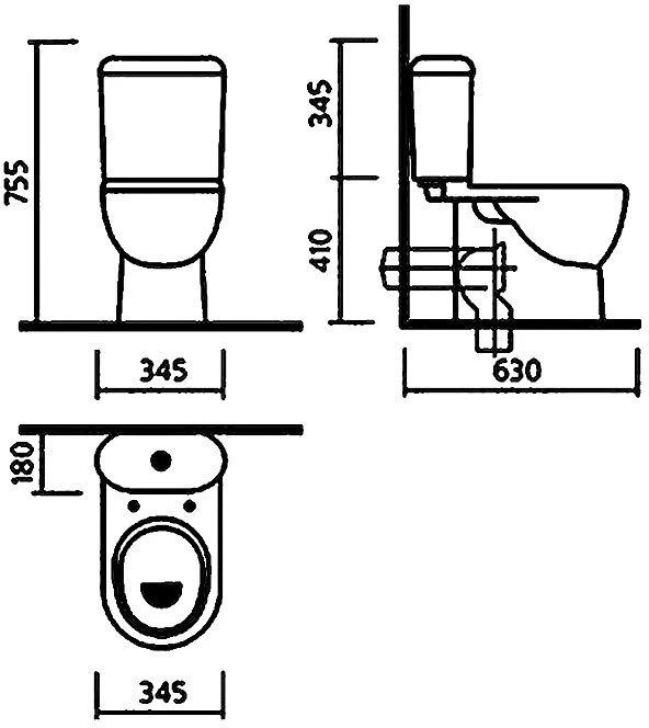 Унитаз Sanita Luxe Art Горизонтальный выпуск