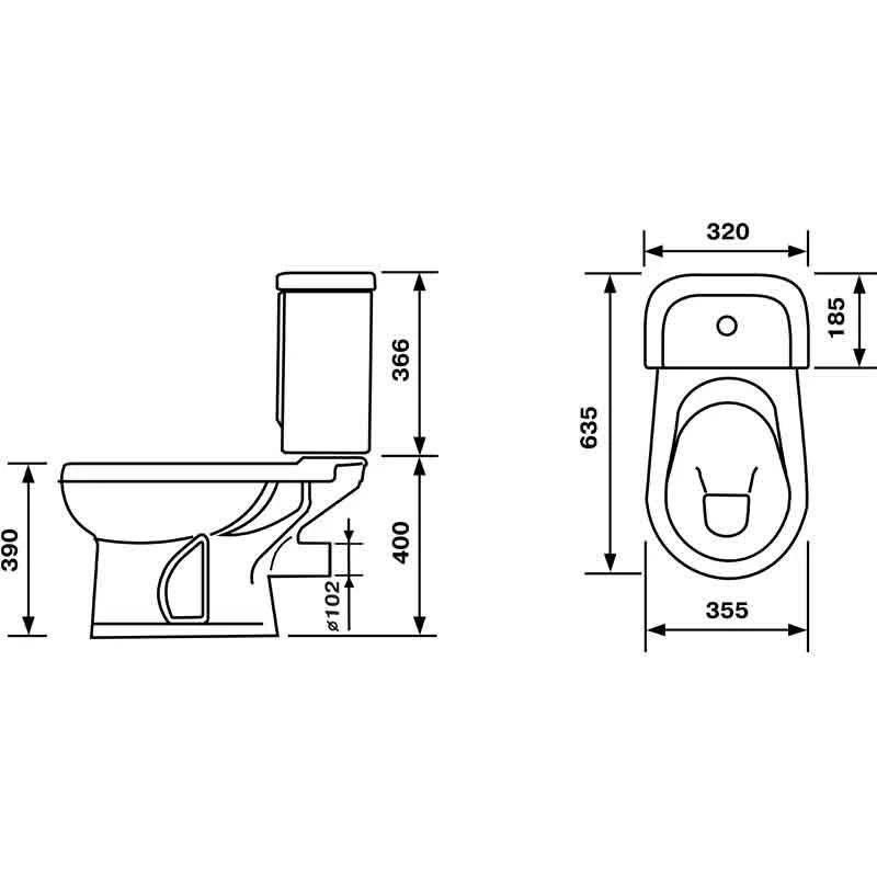 Унитаз Оскольская Керамика Ирида Зеленый Горизонтальный Выпуск