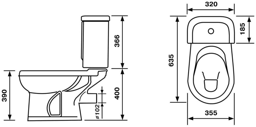 Унитаз Оскольская Керамика Ирида Черный Горизонтальный Выпуск