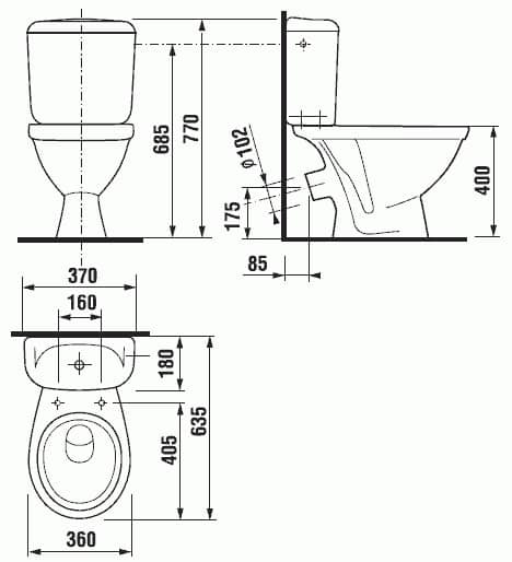 Унитаз Jika Lyra Косой Выпуск