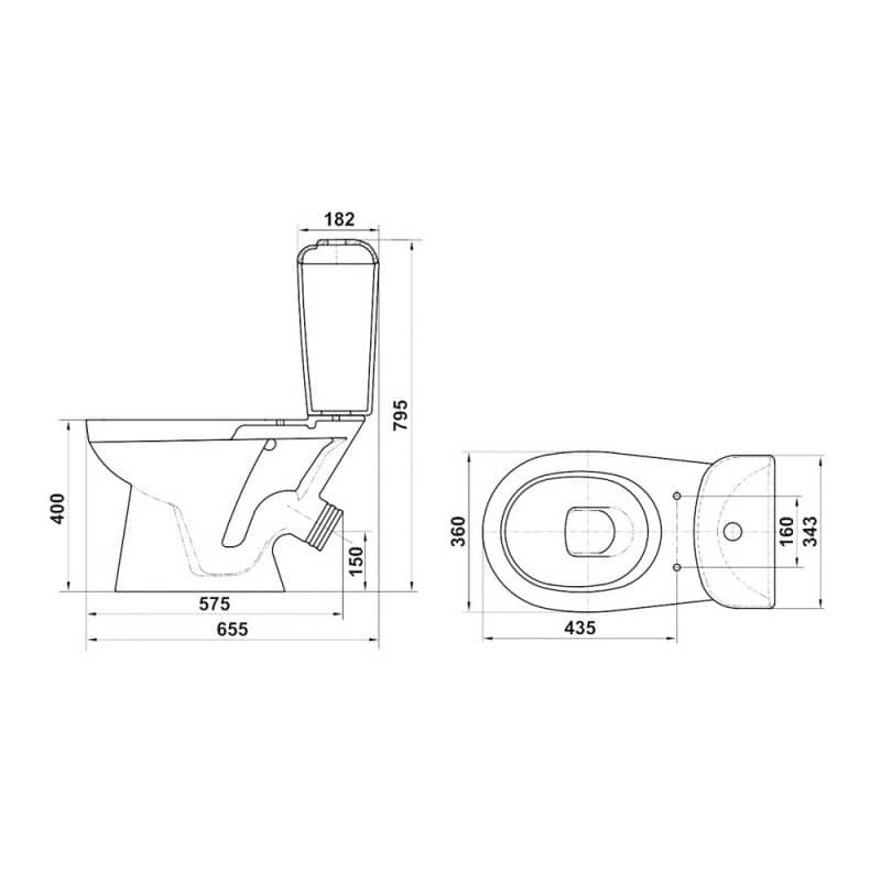 Унитаз Керамин Палитра Бежевый Косой Выпуск