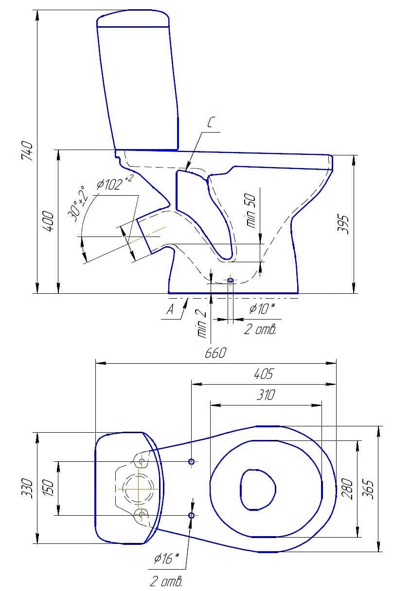 Унитаз Cersanit Mito Grey Косой Выпуск