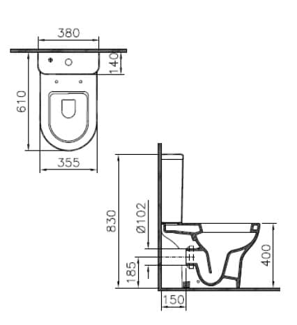 Унитаз Vitra Zentrum Горизонтальный Выпуск