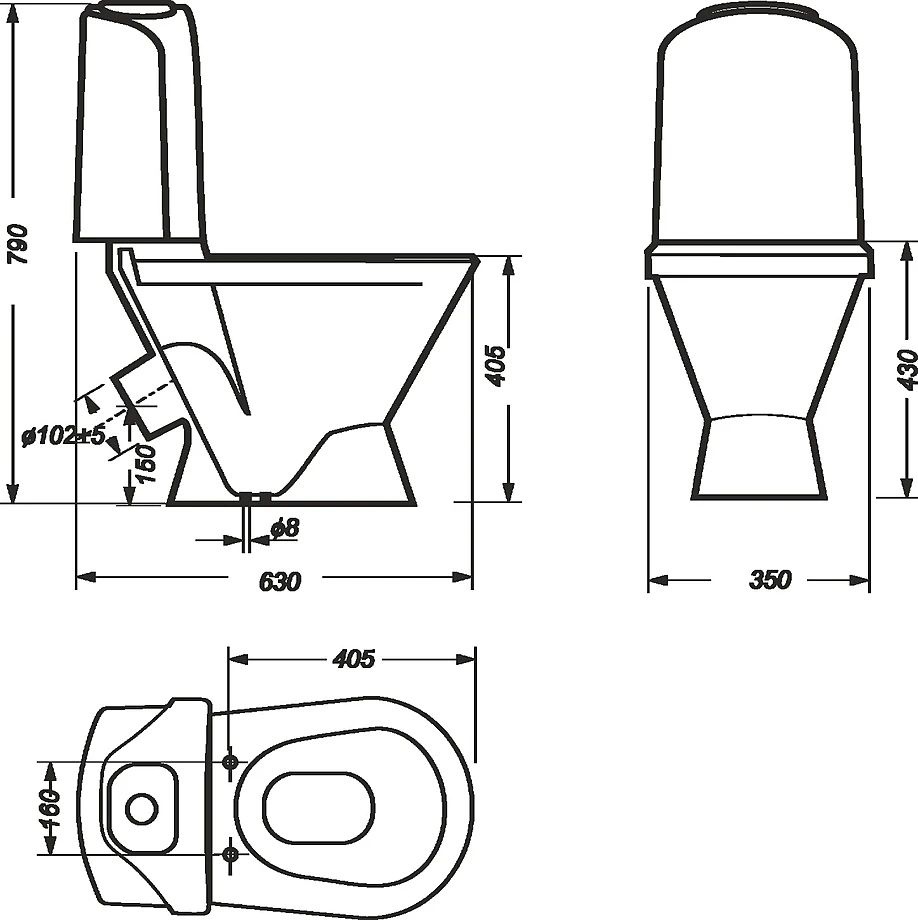 Напольный унитаз Sanita Luxe Classic косой выпуск