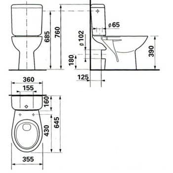 Унитаз Jika Zeta Горизонтальный Выпуск