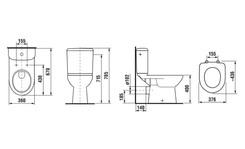 Унитаз Jika Olymp Горизонтальный Выпуск