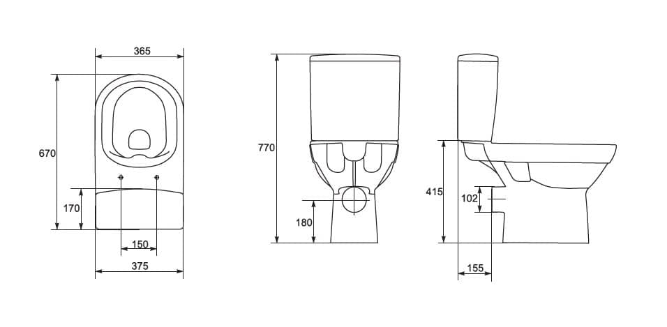 Унитаз Cersanit City New Clean Горизонтальный Выпуск Безободковый
