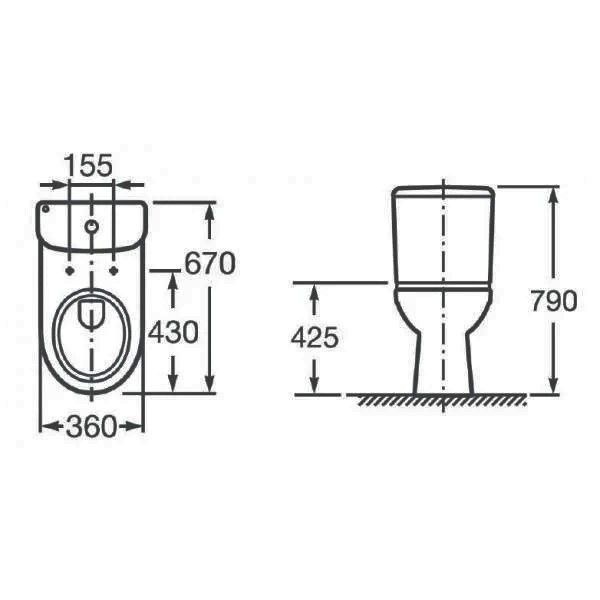 Унитаз Roca Access Горизонтальный Выпуск