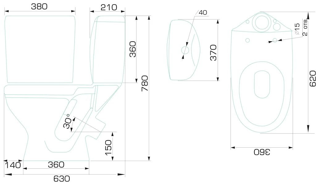 Унитаз-компакт Сигма HOME De Luxe Косой Выпуск