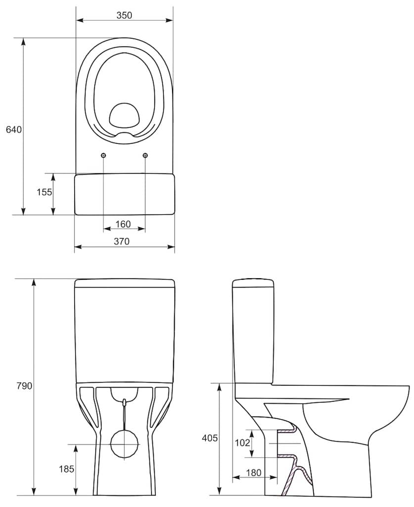 Унитаз Cersanit Street Fusion Горизонтальный Выпуск Безободковый