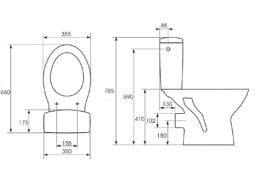 Унитаз Cersanit Trento Горизонтальный Выпуск