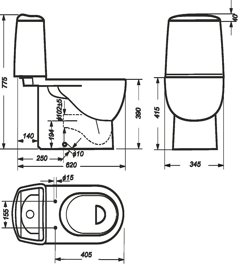 Унитаз Sanita Luxe Best Горизонтальный выпуск