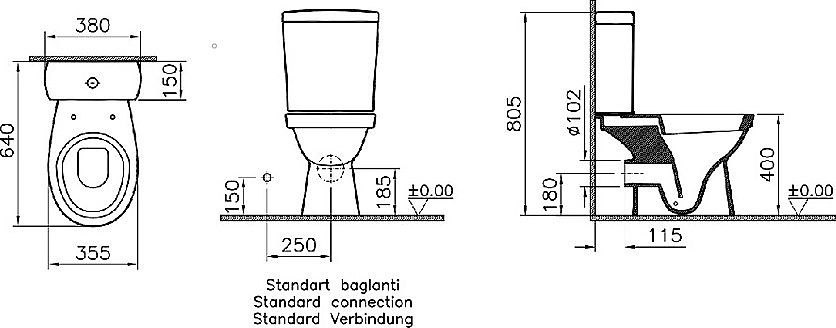 Унитаз Vitra Norm Eisberg Горизонтальный выпуск