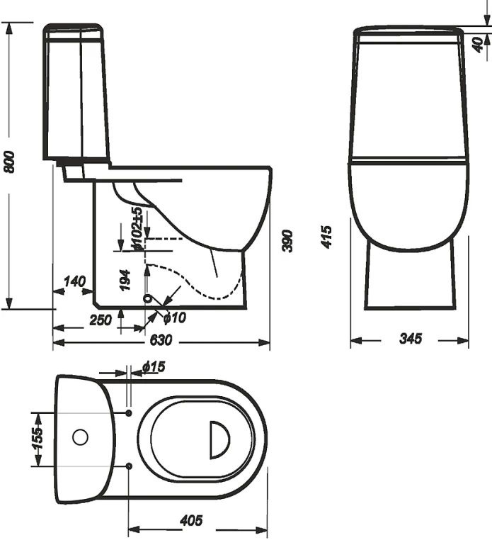 Напольный унитаз Sanita Luxe Fest с бачком и микролифтом FSTSLCC01040622