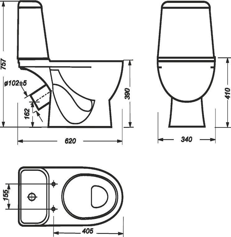 Напольный унитаз Sanita Luxe Max MAXSLCC01040513 косой выпуск