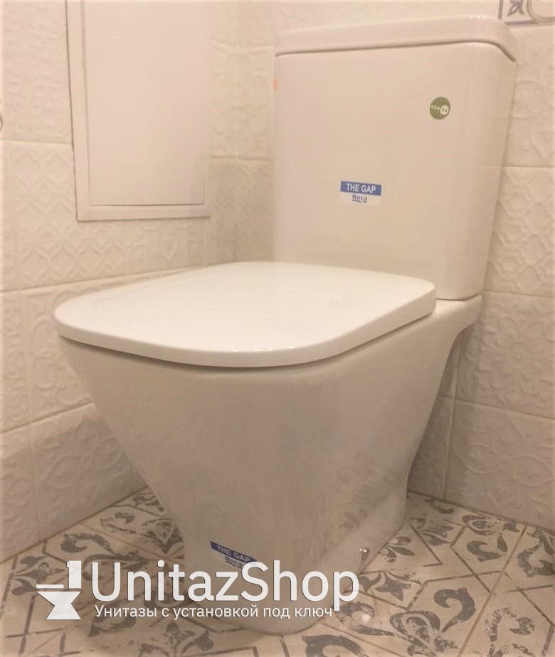 Унитаз Roca Gap Clean Rim Горизонтальный Выпуск Безободковый
