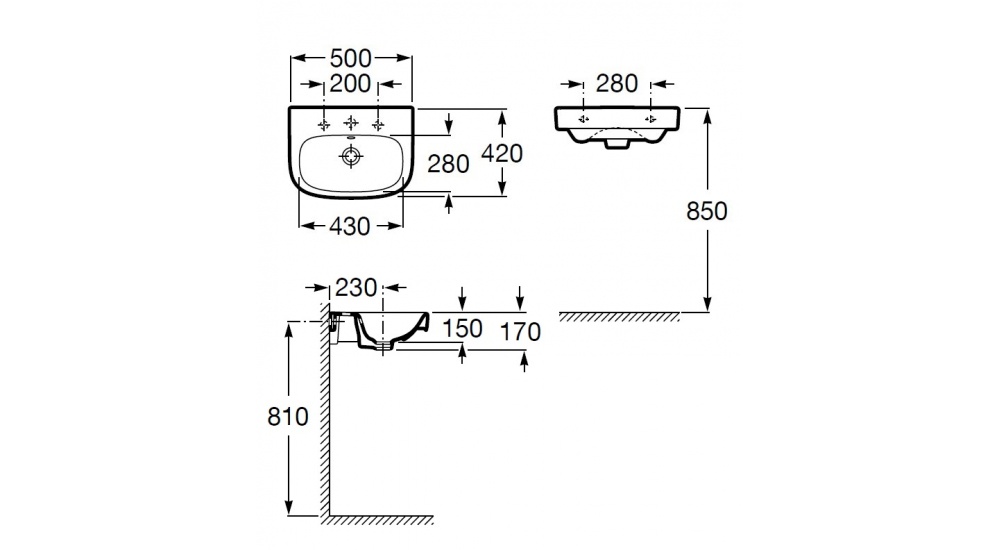 Раковина Roca Debba 50 С Пьедесталом