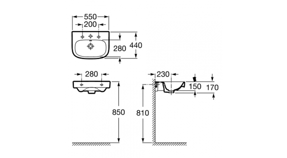 Раковина Roca Debba 55 С Пьедесталом