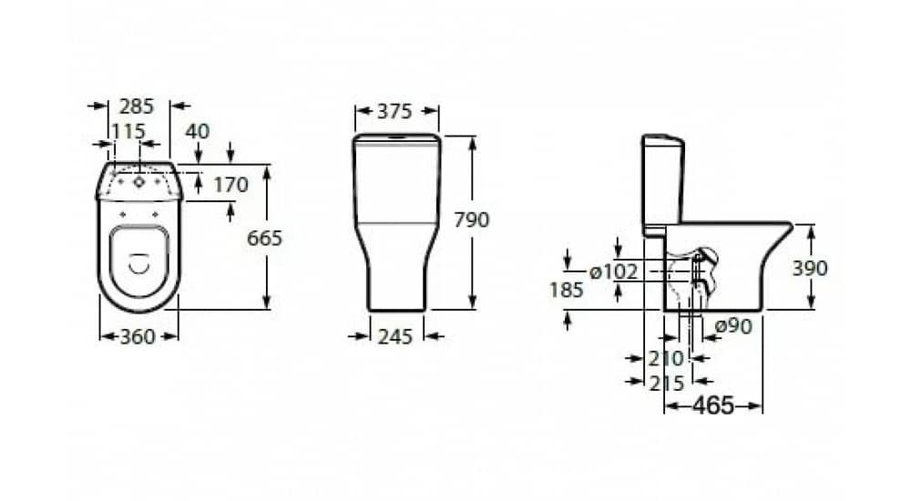 Унитаз Roca Leon Горизонтальный Выпуск