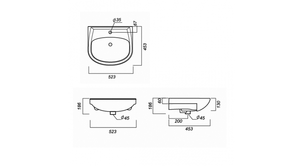 Раковина Sanita Аттика 55 С Пьедесталом