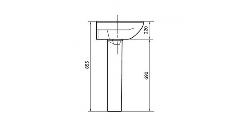 Раковина Sanita Самарский 55 С Пьедесталом