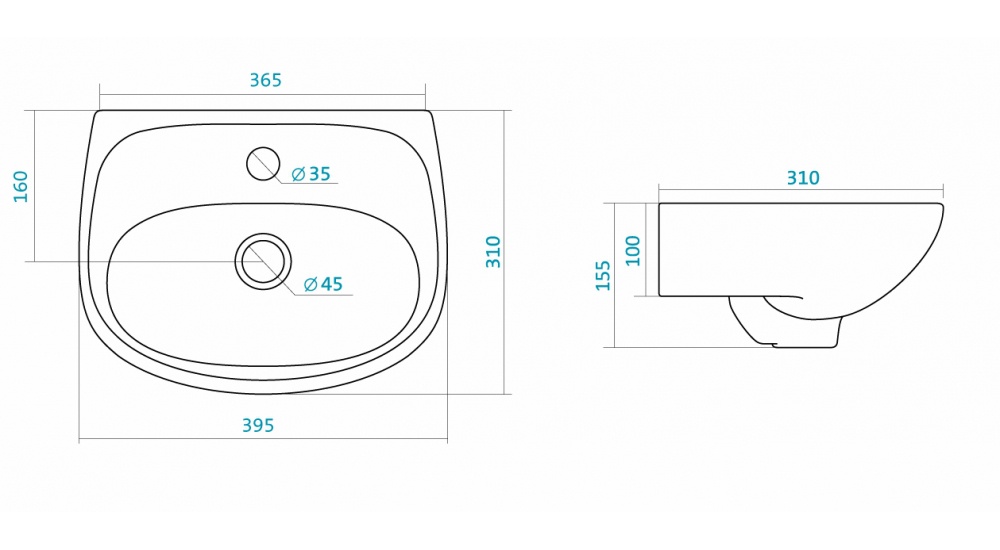 Раковина Сантек Анимо 40 С Пьедесталом