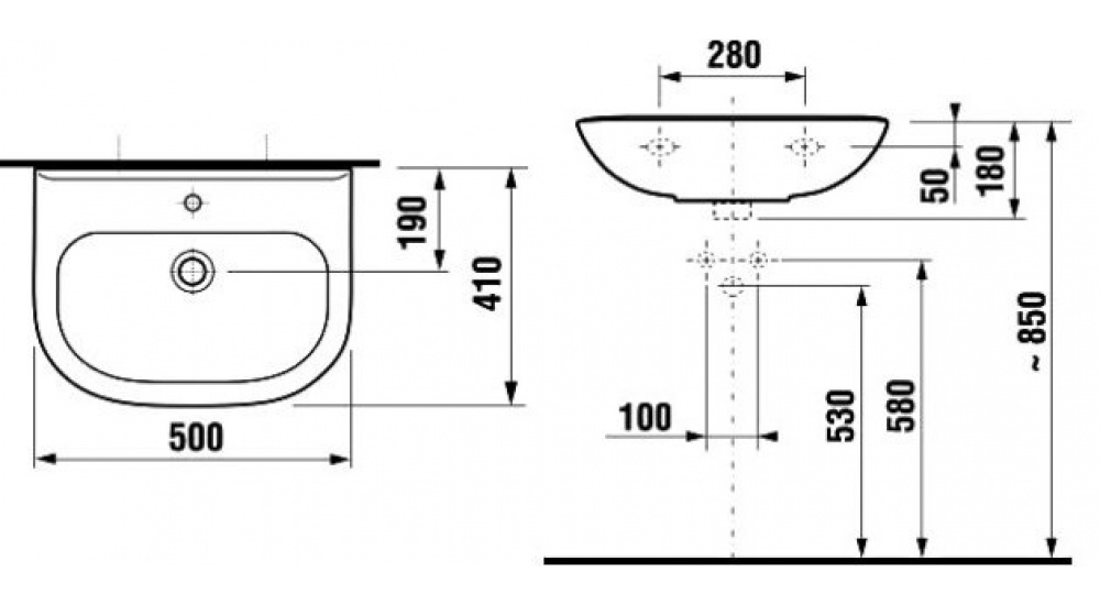Раковина Jika Olimp 50 С Пьедесталом