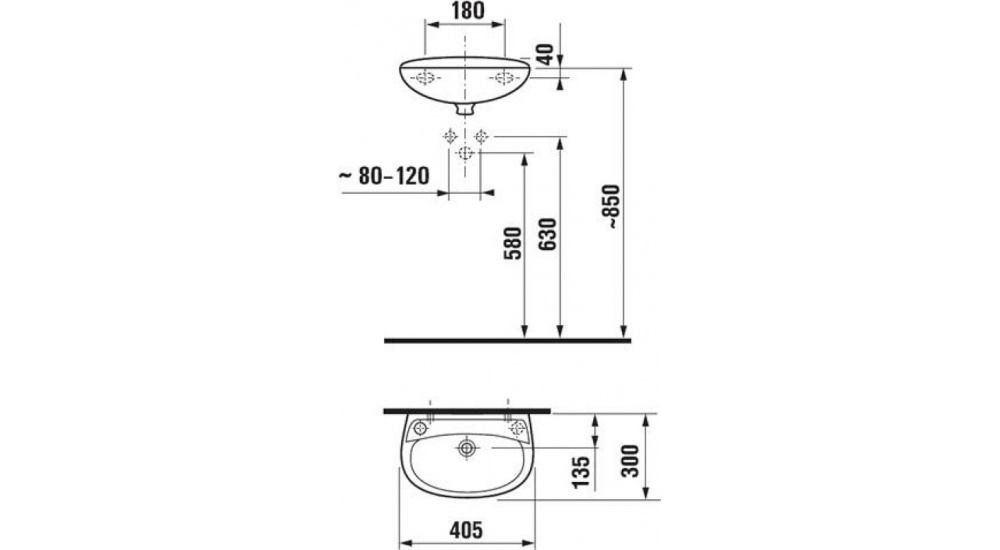 Раковина Jika Lyra 40 С Пьедесталом
