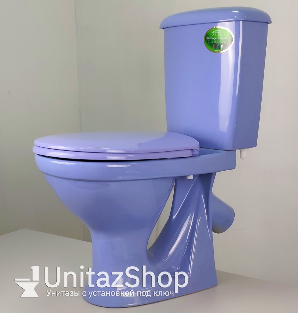 Унитаз Оскольская Керамика Суперкомпакт Сиреневый Косой Выпуск