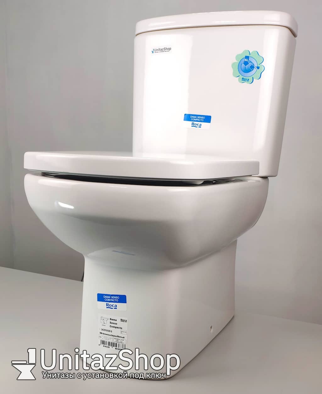 Унитаз Roca Dama Senso Compacto Горизонтальный Выпуск