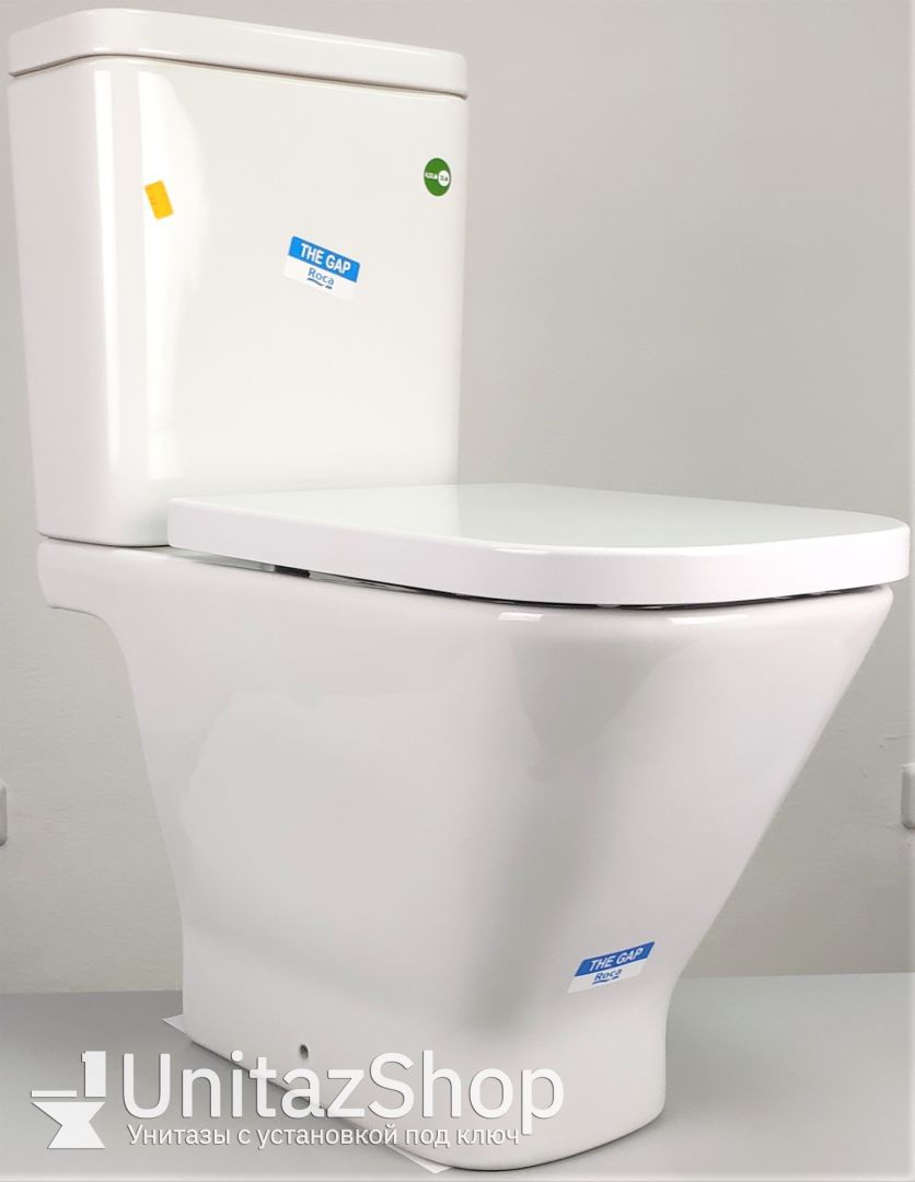 Унитаз Roca Gap Clean Rim Горизонтальный Выпуск Безободковый