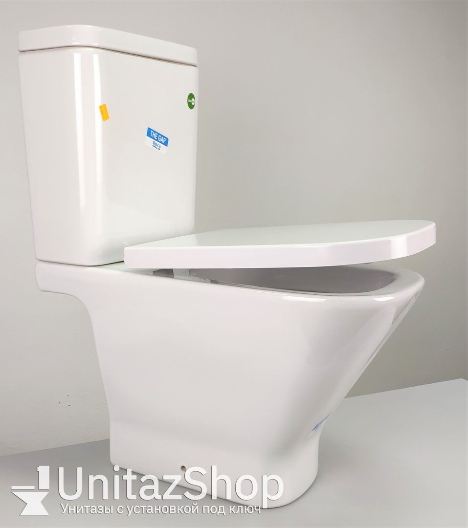 Унитаз Roca Gap Clean Rim Горизонтальный Выпуск Безободковый