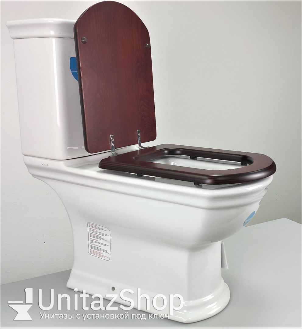 Унитаз Vitra Serenada Горизонтальный Выпуск деревянное сиденье