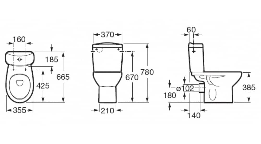 Унитаз Roca Victoria Горизонтальный Выпуск