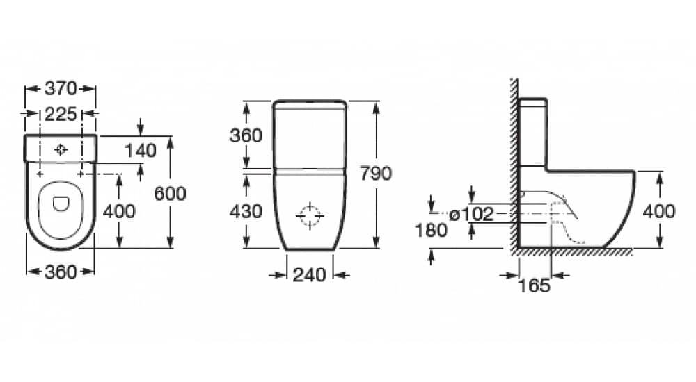 Унитаз Roca Meridian Горизонтальный Выпуск