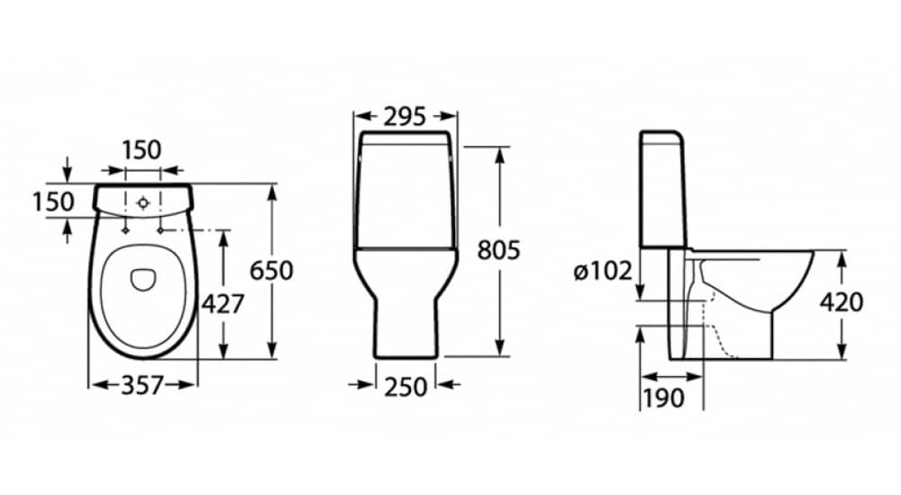 Унитаз Roca Victoria Nord Горизонтальный Выпуск