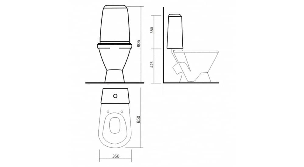 Унитаз Sanita Кама Косой Выпуск