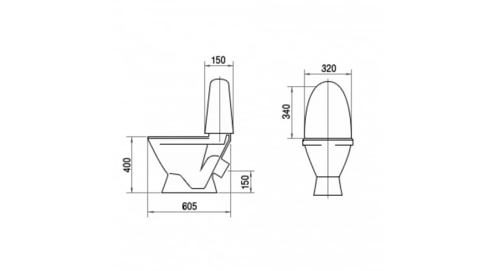 Унитаз Sanita Виктория Эконом Косой Выпуск