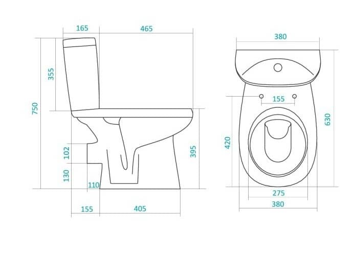 Унитаз Сантек Анимо Горизонтальный Выпуск