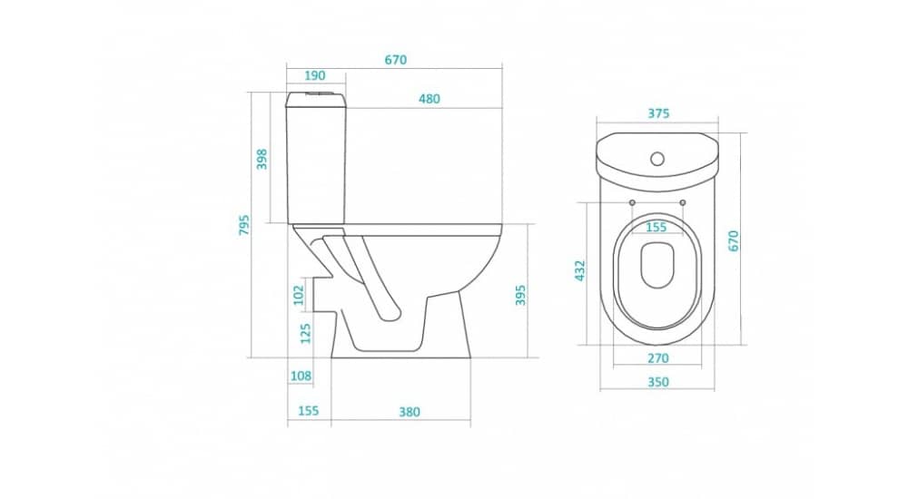 Унитаз Сантек Сенатор-Люкс Горизонтальный Выпуск