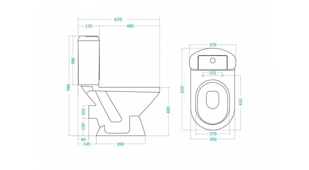 Унитаз Сантек Сенатор Горизонтальный Выпуск